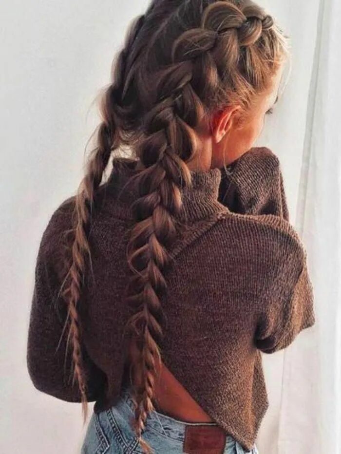 Прическа 2 колоска для девочки 56 Easy Braided Hairstyles in 2020 (With images) Braids for long hair, Thick hai