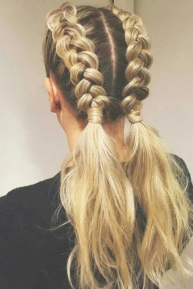 Прическа 2 косички Pin on Hair Hair styles, Braided ponytail hairstyles, Long hair styles