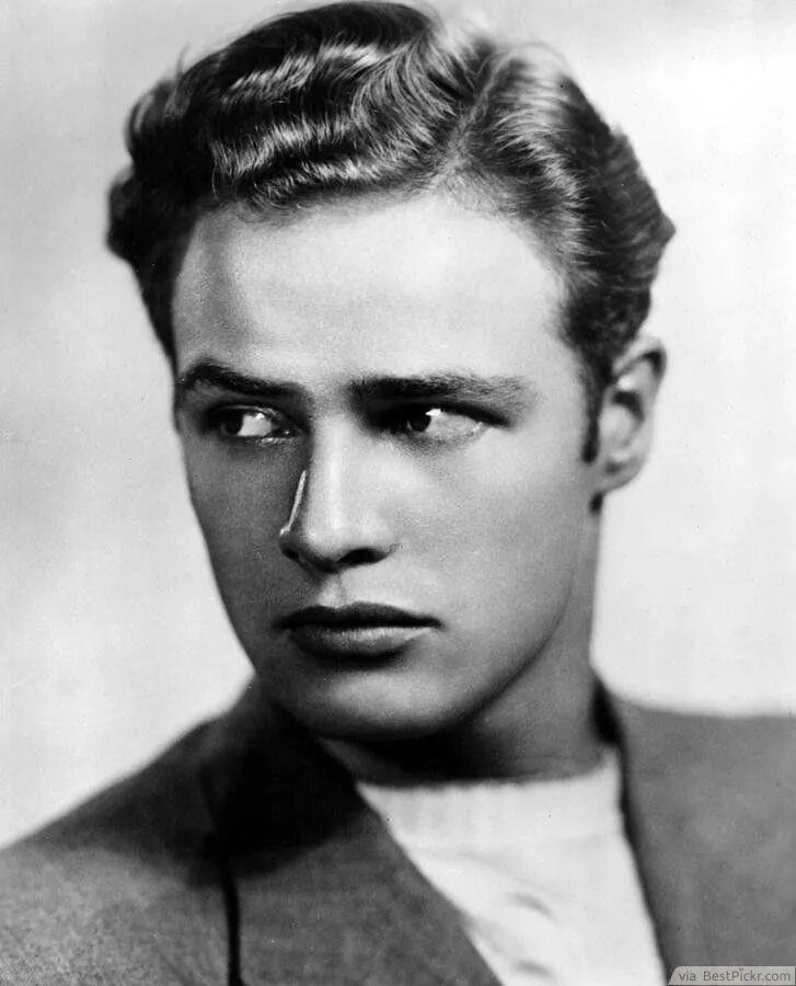 Прическа 20 годов мужчины Marlon Brando 1940s mens hairstyles, 1940s hairstyles, Marlon brando