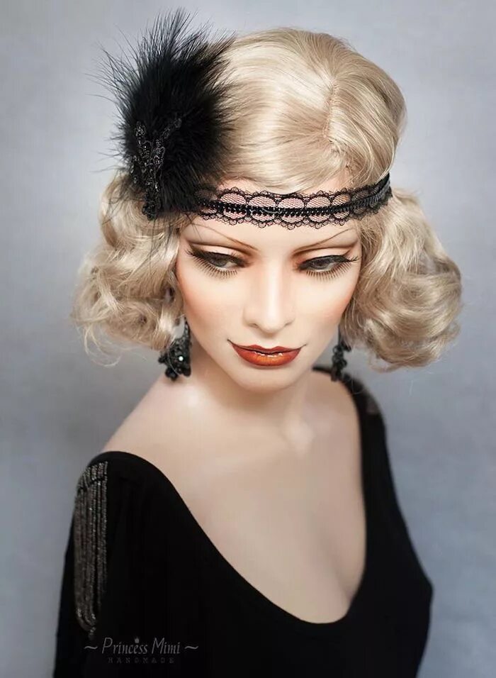 Прическа 20 годов на длинные Coiffure année 20 - le style des années folles Vintage hairstyles, Gatsby hair, 