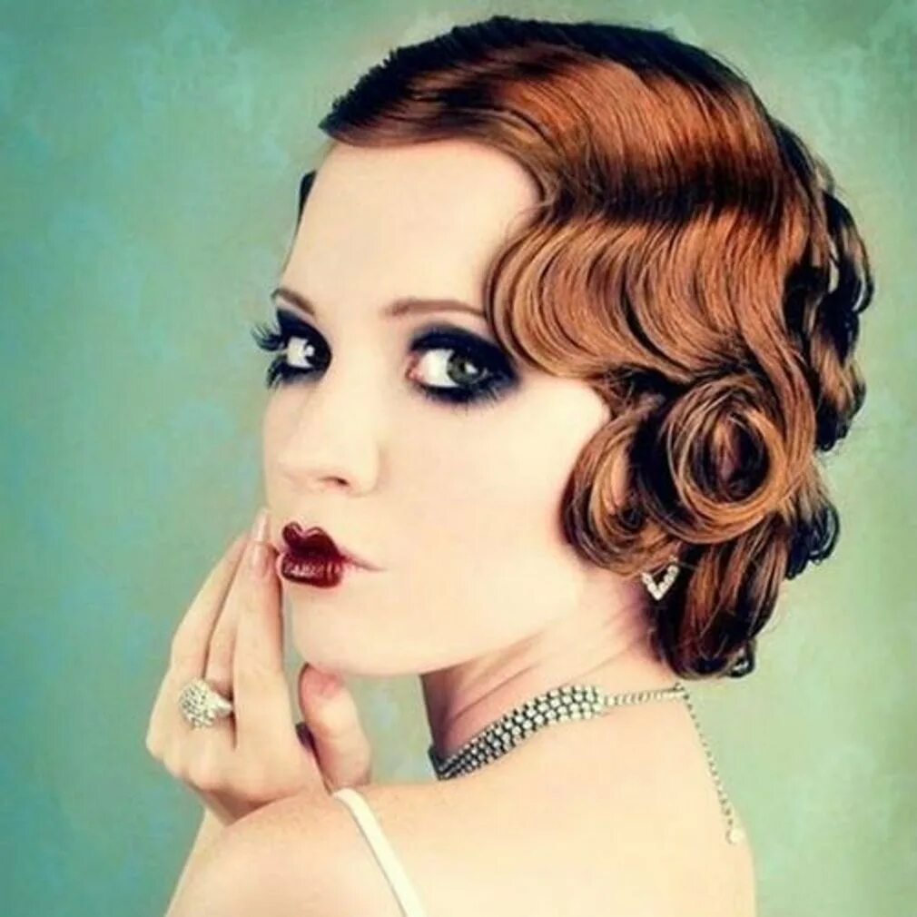 Прическа 20 х годов женская Coiffure années 20 : 15 modèles rétro Flapper hair, 1920s makeup, Pin curls