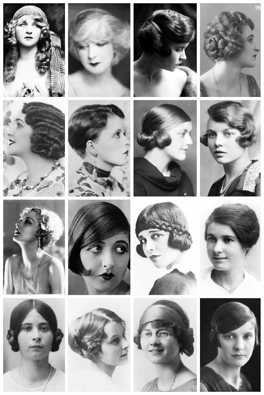 Прическа 20х годов женская Женский стиль 1920-х гг. 1920s hair, Twenties hair, Vintage hairstyles