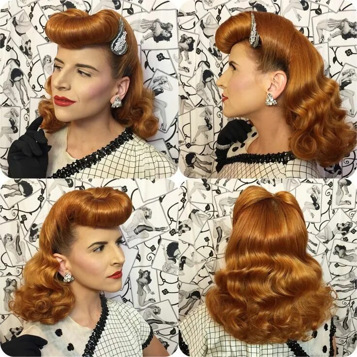 Прическа 40 годов на длинные волосы hair tutorial - Curve Creation Rockabilly hair, Vintage hairstyles, Vintage hair