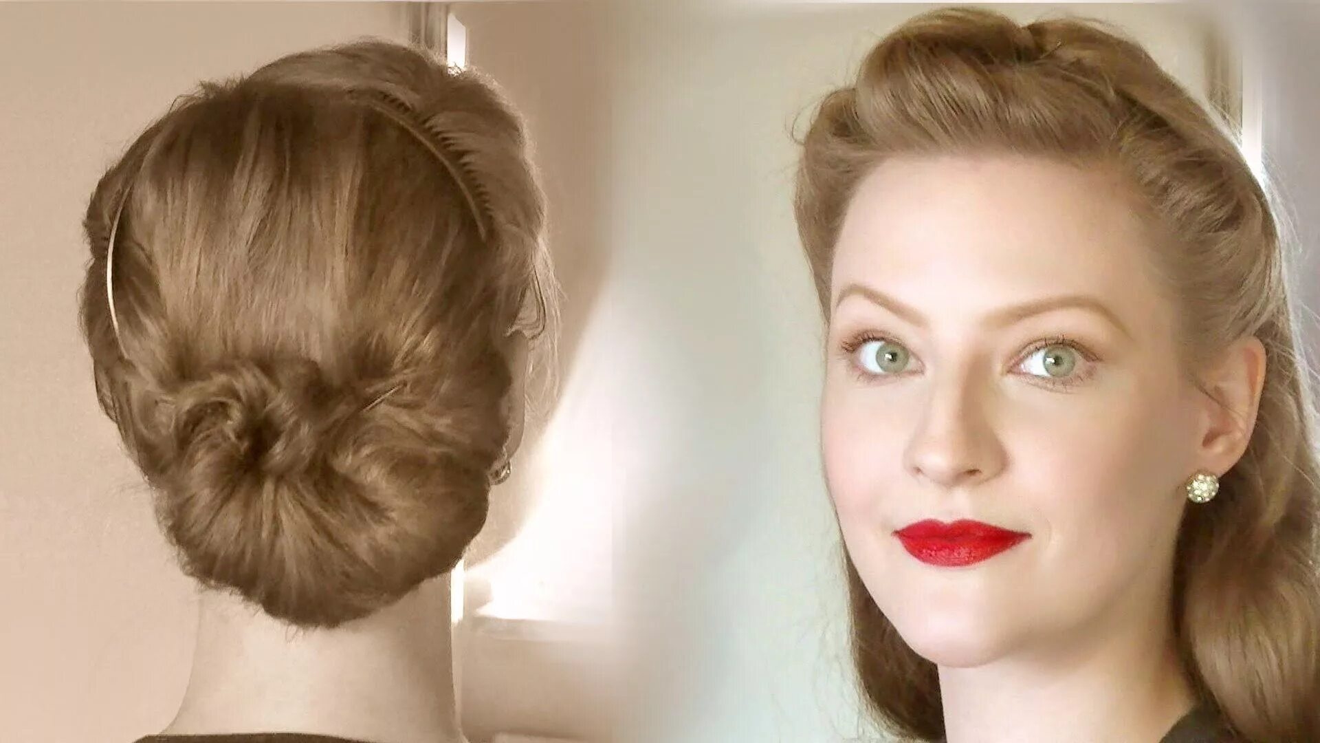 Прическа 40 годов на длинные волосы YouTube Easy vintage hairstyles, Retro hairstyles, 1940s hairstyles