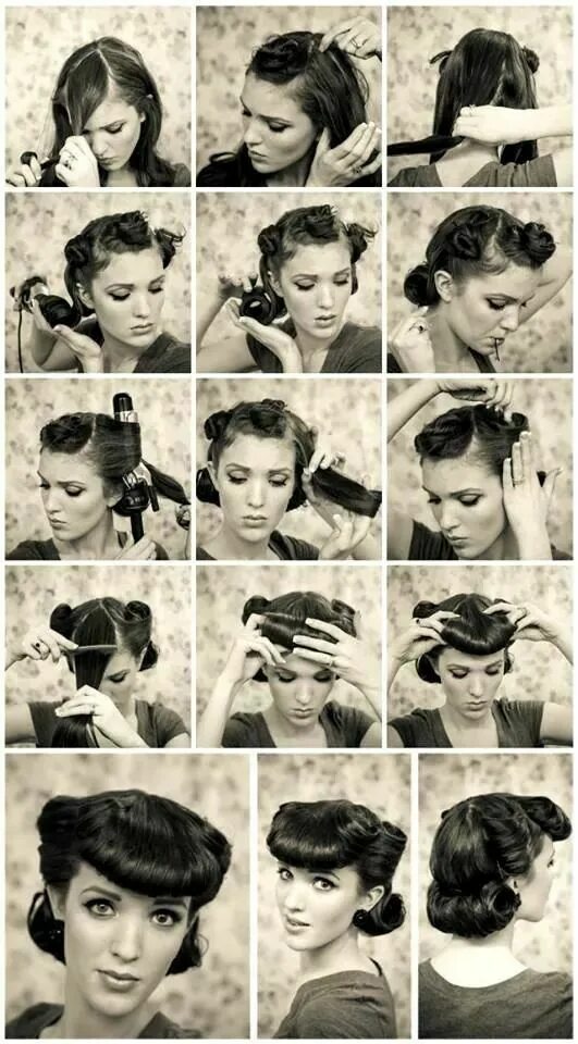 Прическа 40 годов повседневная Vintage hairstyles tutorial, Vintage hairstyles, Rockabilly hair