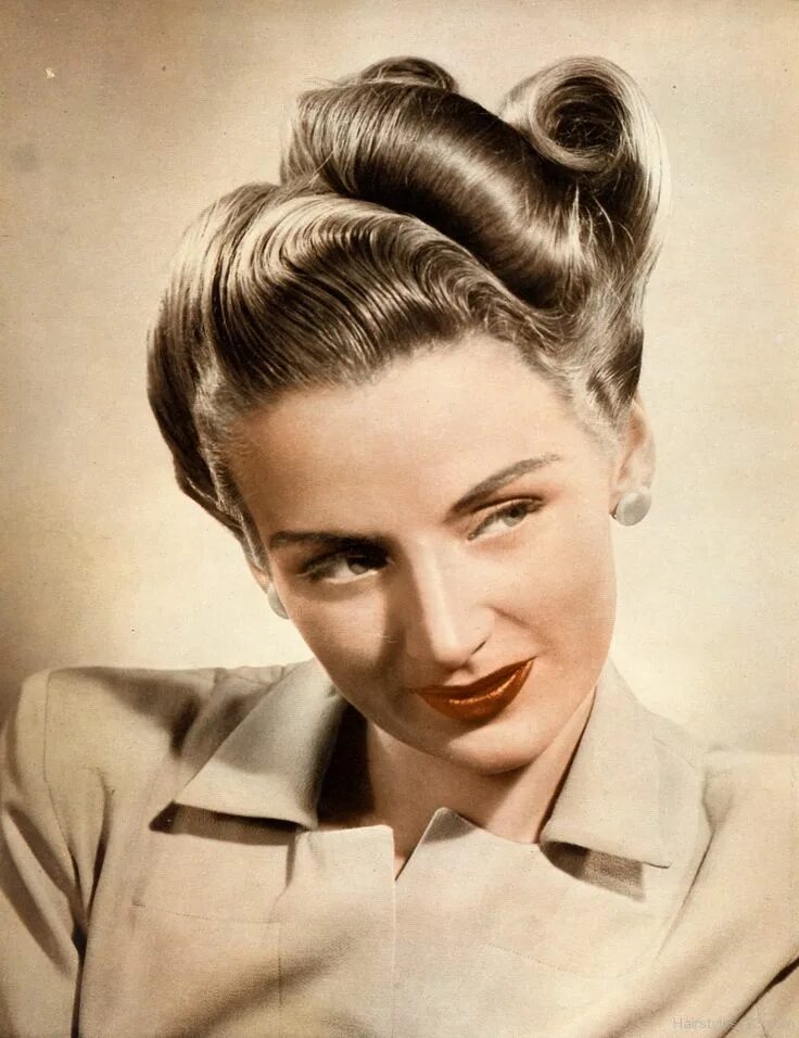 Прическа 40 годов повседневная Image result for 1930s hairstyles updo Vintage hairstyles, 1940s hairstyles, Ret