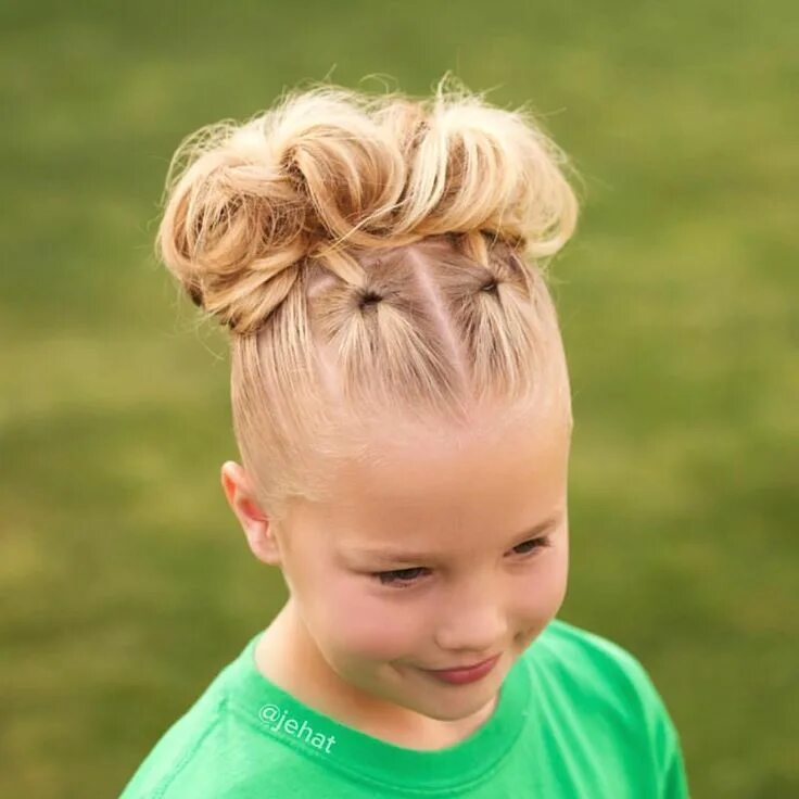 Прическа 5 лет на короткий волос jehat hair - Hallie wanted two flips to a big messy bun, I... Dance hairstyles, 