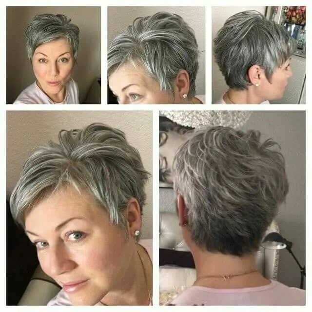 Прическа 50 короткие волосы Pin van Julet Van der Heever op Short hairstyles Kapsels, Grijze kapsels, Korte 