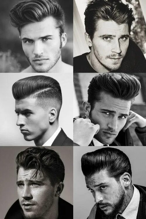 Прическа 60х мужская 1950s Hairstyles For Men - Quiff and Pompadour Styles Mannenkapsels, Herenkapsel