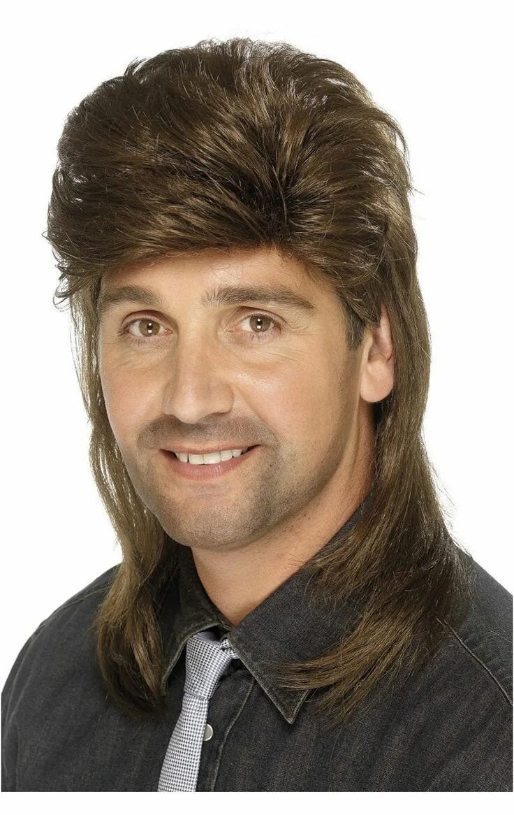 Прическа 80 х годов мужская длинные волосы Brown Mullet Wig Mullet wig, Mullet hairstyle, Human wigs