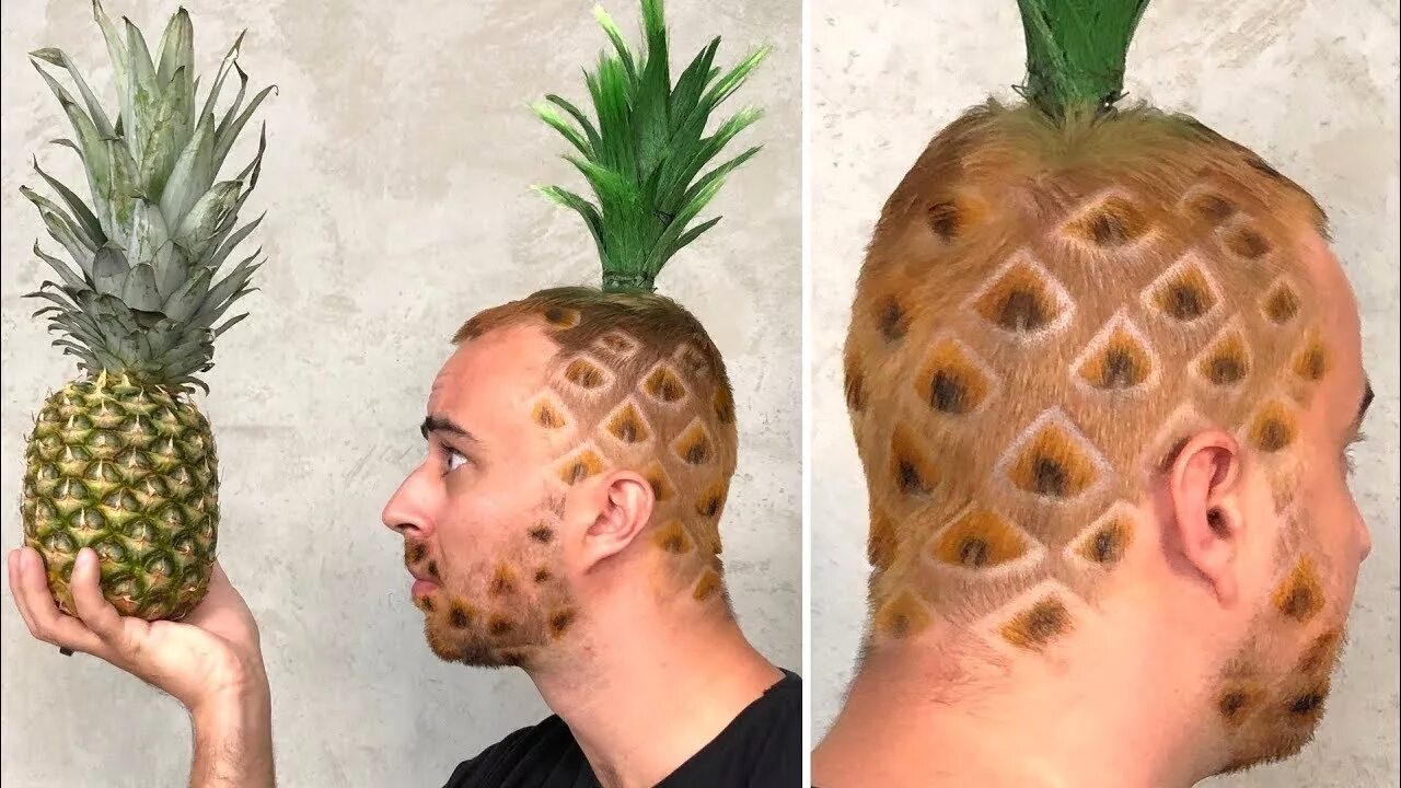 Прическа ананас мужская ROCK PAPER SCISSORS 7 - Funniest PINEAPPLE HAIRCUT - YouTube