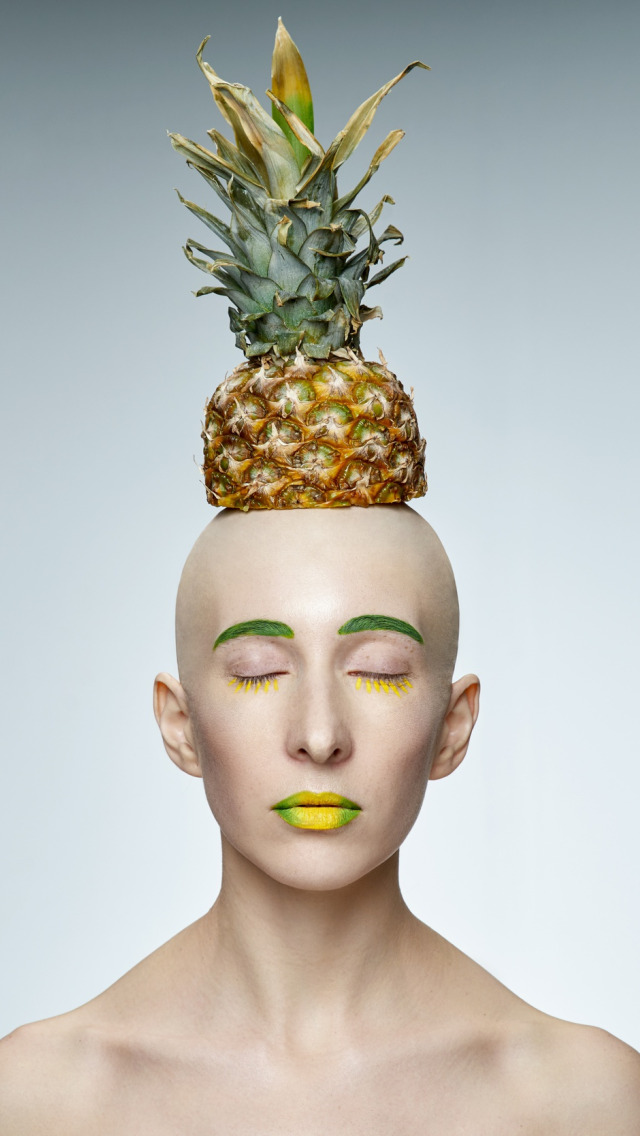 Прическа ананас женская Download wallpaper face, art, pineapple, makeup, ( ° ʖ °), \(Sport)/, section me