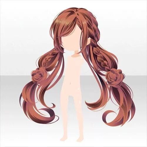 Прическа аниме для девушки с длинными волосами Pin by Reika on Cocoppa Play Anime hair, Chibi hair, Hair sketch