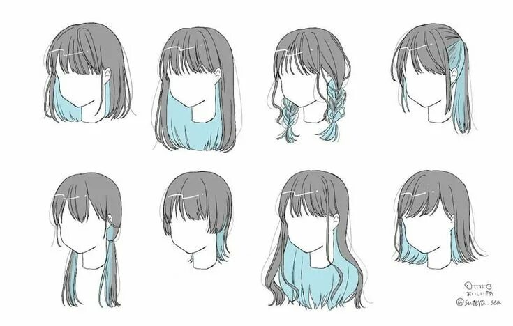 Прическа аниме на короткие волосы Pin by image collector on причесоны Drawing hair tutorial, Manga hair, Anime hai