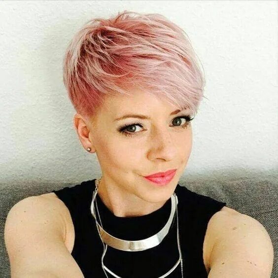 Прическа асимметрия женская короткая Magnifiques Couleurs Pour Cheveux Courts Rose gold short hair, Short hair cuts, 