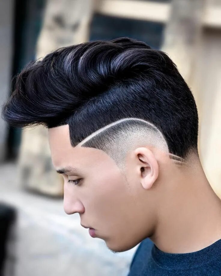 Прическа авангард мужская Disconnected Pompadour + Creative Hi-lo Fade - Men's Haircuts Haircut designs, H