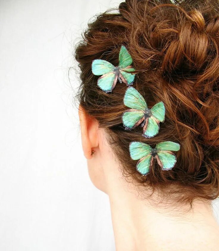 Прическа бабочка на длинные волосы This item is unavailable - Etsy Butterfly hair clip, Hair pieces, Butterfly hair