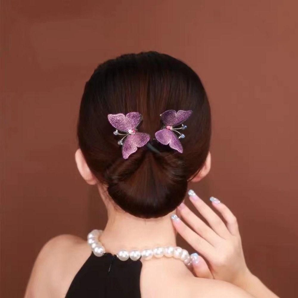 Прическа бабочка женская For Girls Butterfly Hair Clip Hair Device Hair Bun Maker Hairstyle Tools Flower 