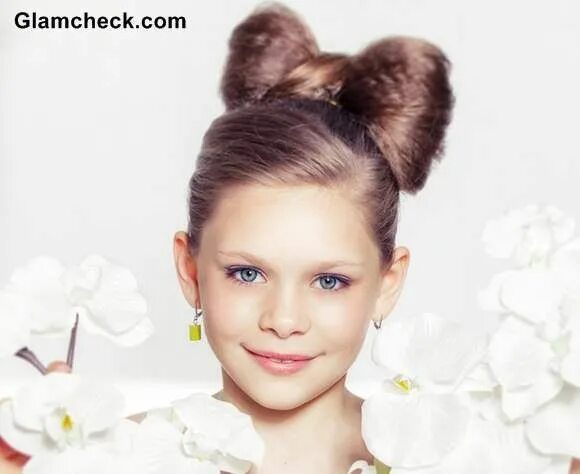 Прическа бант для девочки на длинные Cute Hair Bow Tutorial for Little girls Penteados de criança, Penteados com arco