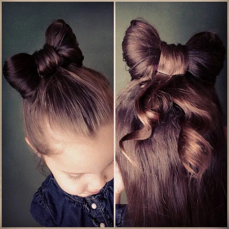 Прическа бант для девочки на длинные Pin på Cute hairstyles