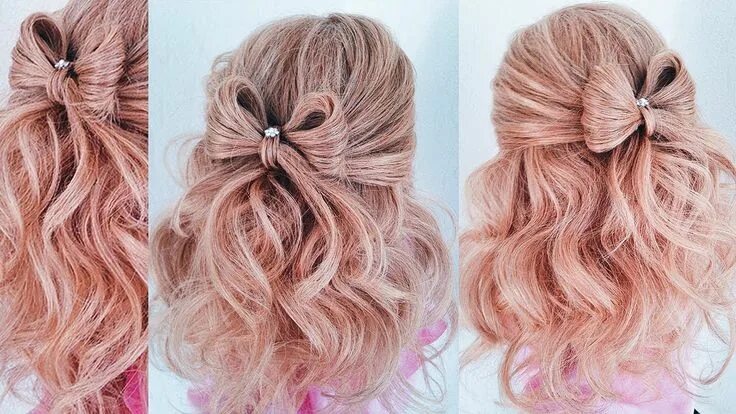 Прическа бантик ★ Как сделать бант из волос ? ★ Крупные Локоны ★ Hair BOW With Curls ★ LO... При