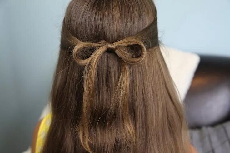 Прическа бантики на длинные волосы девочке So sweet Hair styles, Easy everyday hairstyles, Bow hairstyle