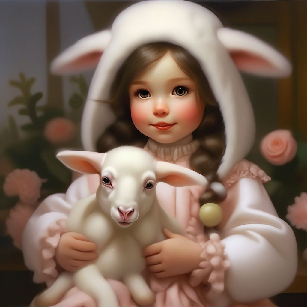 Прическа барашек для девочки "Marshmallow lamb girl" - image created in Shedevrum