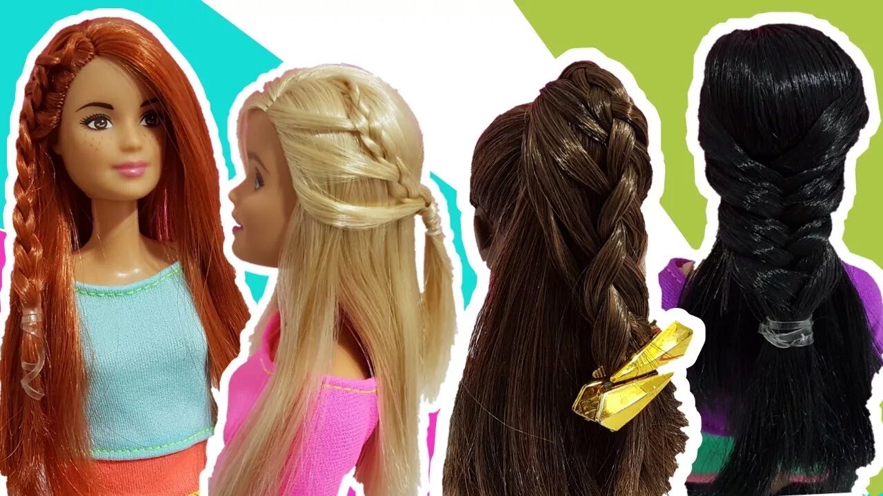 Прическа барби для девочек 4 Peinados para Barbie ❤ 4 Barbie Doll Hairstyles - YouTube