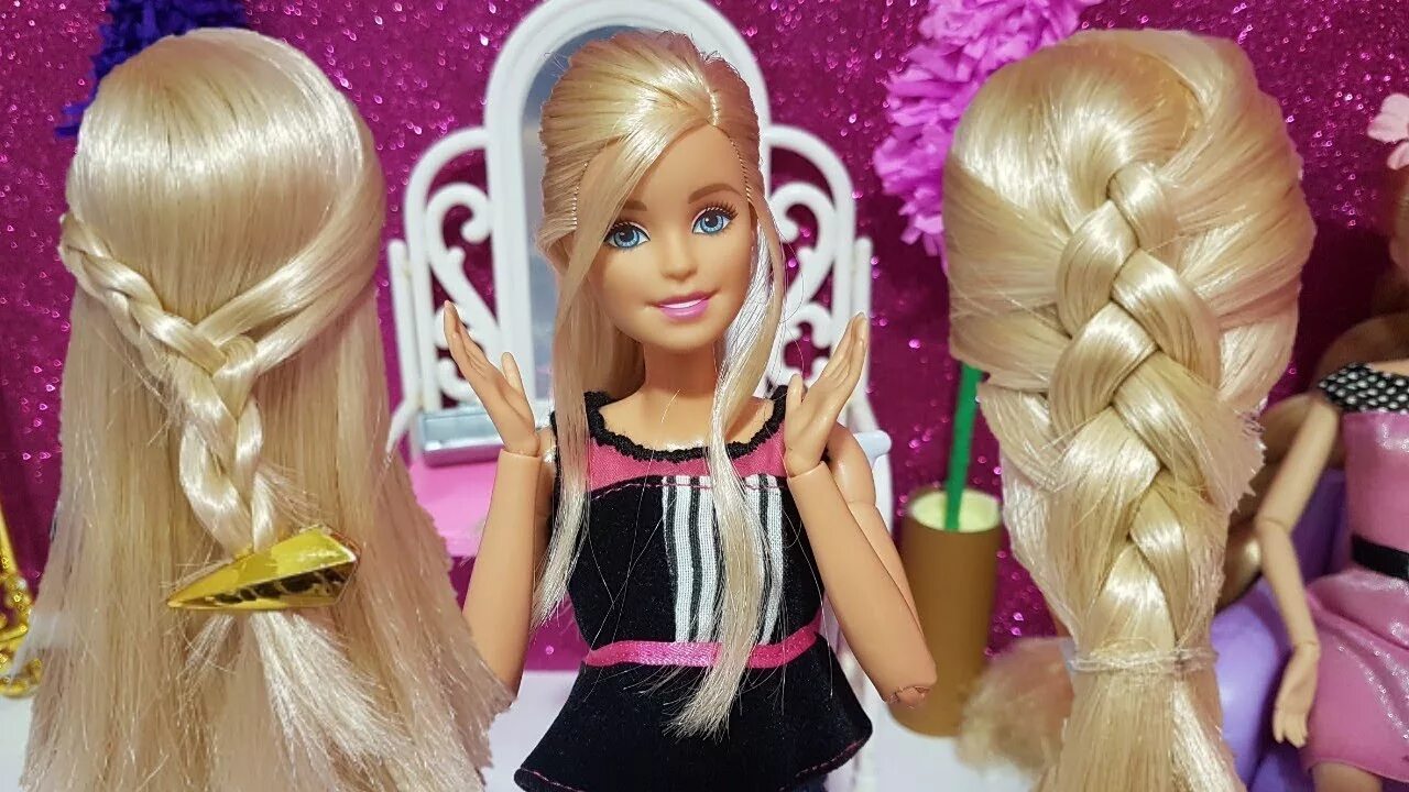 Прическа барби для девочек 3 Peinados para Barbie SÚPER FÁCILES ❤ 3 Super Easy Hairstyles for Barbie - YouT