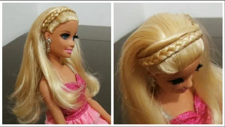 Прическа барби на длинные волосы Penteado Barbie: "Tiara de Trança e Torcidinho" Penteados, Cabelo da barbie, Pen