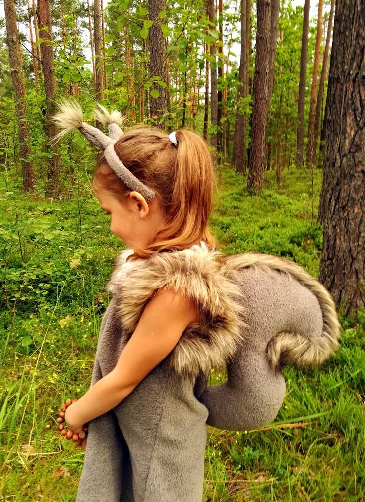 Прическа белка для девочки Squirrel Girl Costume Kids Costume Animal Costume Handmade Costume Halloween Cos