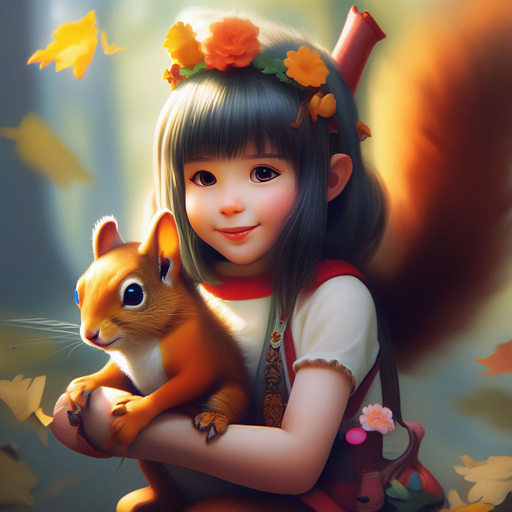 Прическа белка для девочки "Squirrel girl" - image created in Shedevrum