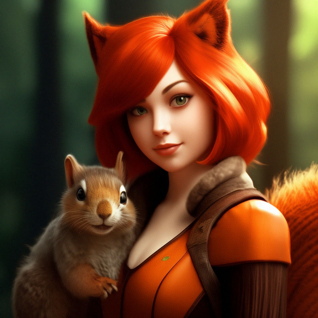 Прическа белка для девочки "Squirrel girl" - image created in Shedevrum