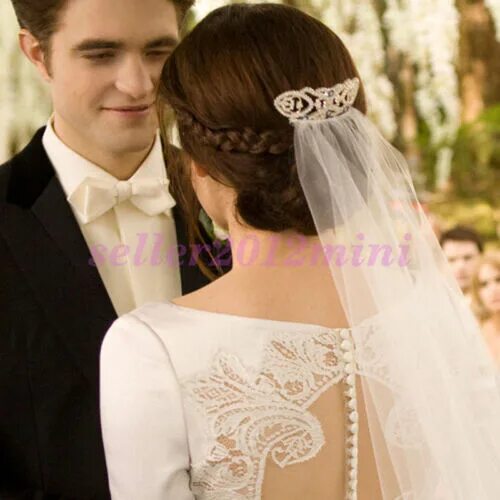 Прическа беллы Twilight Breaking Dawn Bella's Hair Comb Bridal Crown for Wedding Blue Crystals 