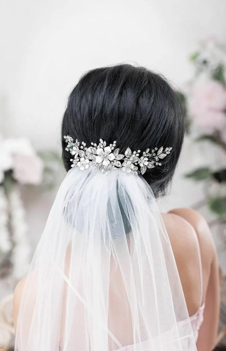 Прическа без фата Wedding hair accessories Bridal hair piece Wedding headband Bridal back headpiec