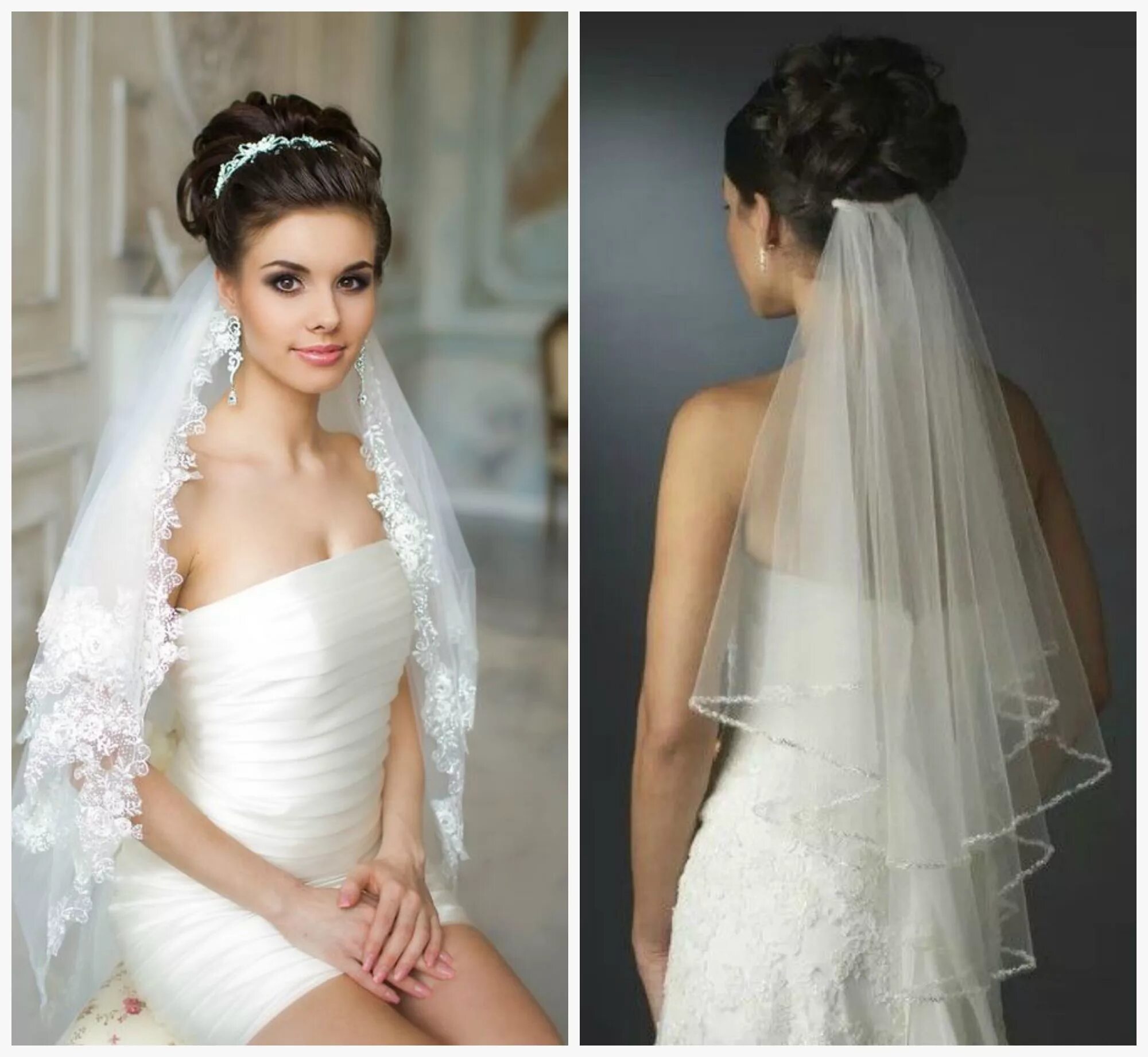 Прическа без фаты фото Свадебные прически на длинные волосы с фатой Wedding, One shoulder wedding dress