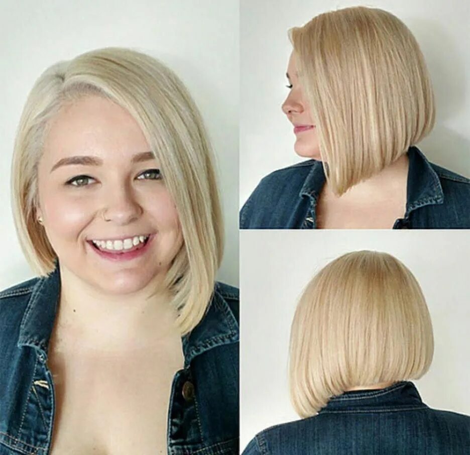 Прическа боб каре для круглого лица 50 Stylish and Sassy Bobs for Round Faces Bob hairstyles for round face, Round f