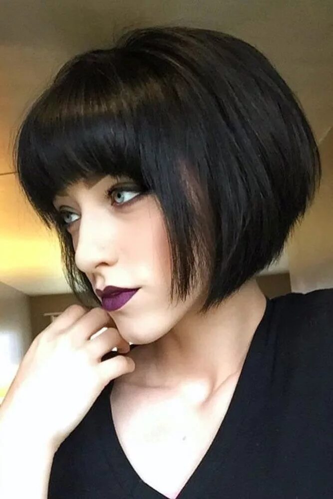 Прическа боб каре с челкой 51 New Short Bob Hairstyles This Season Short haircuts with bangs, Short straigh