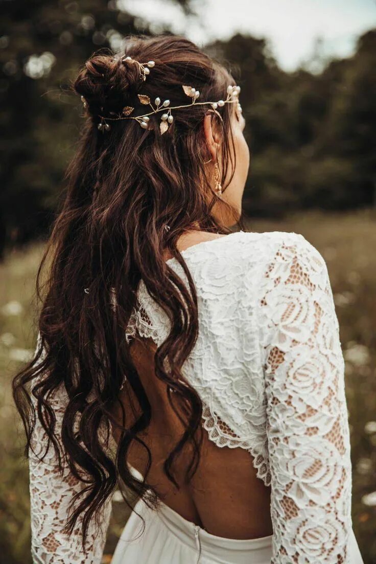 Прическа бохо длинные boho hairstyle bride wedding bohemian #bohobridaljewelryhairpieces #bohobridalje