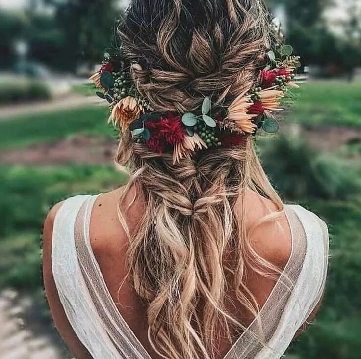 Прическа бохо длинные волосы Amazon.fr : Maquillage Wedding hairstyles, Boho wedding hair, Boho flower crown