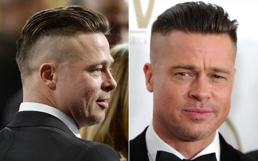 Прическа брэда питта фото brad-pitt-2014 Herren frisuren graue haare, Haarschnitt männer, Brad pitt haarsc