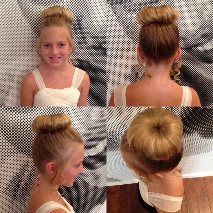 Прическа бублик для девочки Little flower girl, simple high bun using her own hair :) by JEAN BRUNSON High b