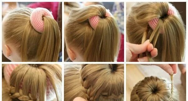 Прическа бублик на длинные волосы девочке Formal event hair, Event hairstyles, Hair braid bun tutorial