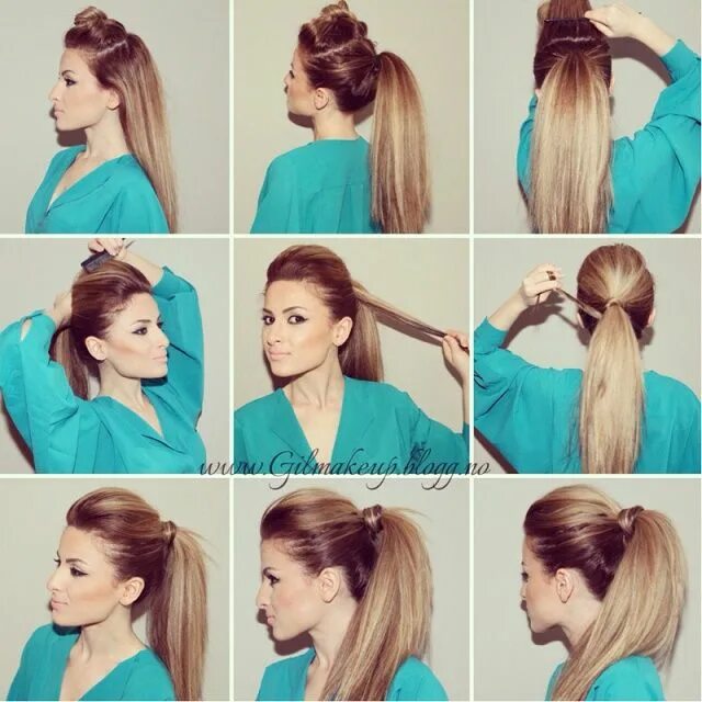 Прическа быстро и красиво в домашних How To Make The Perfect Party Ponytail - AllDayChic Long hair styles, Ponytail h