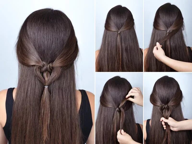 Прическа быстро на длинные волосы фото Top 20 Simple Hairstyles for Gowns and Frocks Long thin hair, Beautiful hair, Lo