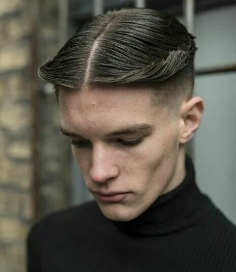 Прическа челка в разные стороны мужская Pin by KEN ROSSI on sharp parts and well slicked Slick hairstyles, Fade haircut,