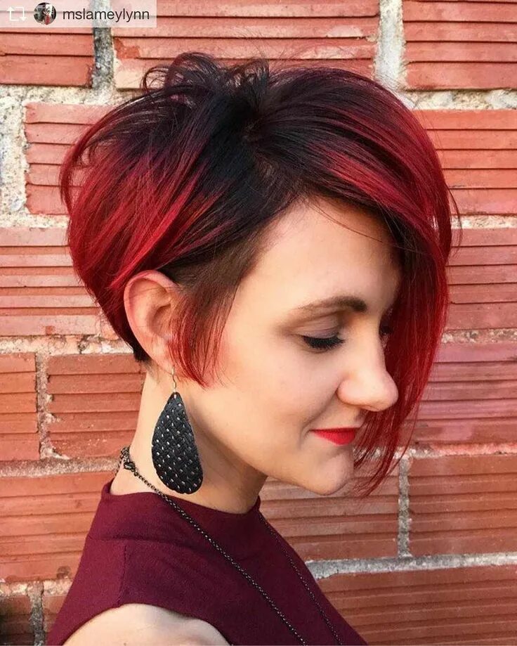 Прическа черно красная короткая Pin on Short Hairstyles - Now Trending