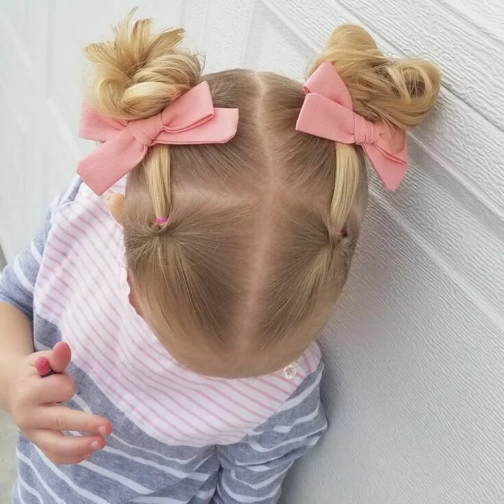 Прическа девочке 1.5 года Salmon / Light Coral Hand Tied School Girl Style Hair Bow on Etsy Girls hairstyl