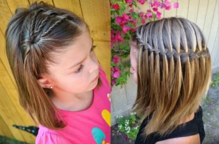 Прическа девочке каре заплести Little girl's hair idea. Прически, Подростковые прически, Детские прически