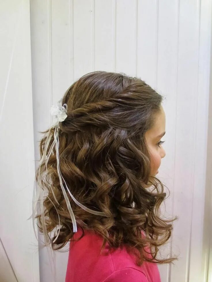 Прическа девочке на длинные волосы кудри Cómo peinarlas para ir al colegio? Ideas llenas de creatividad Flower girl hairs